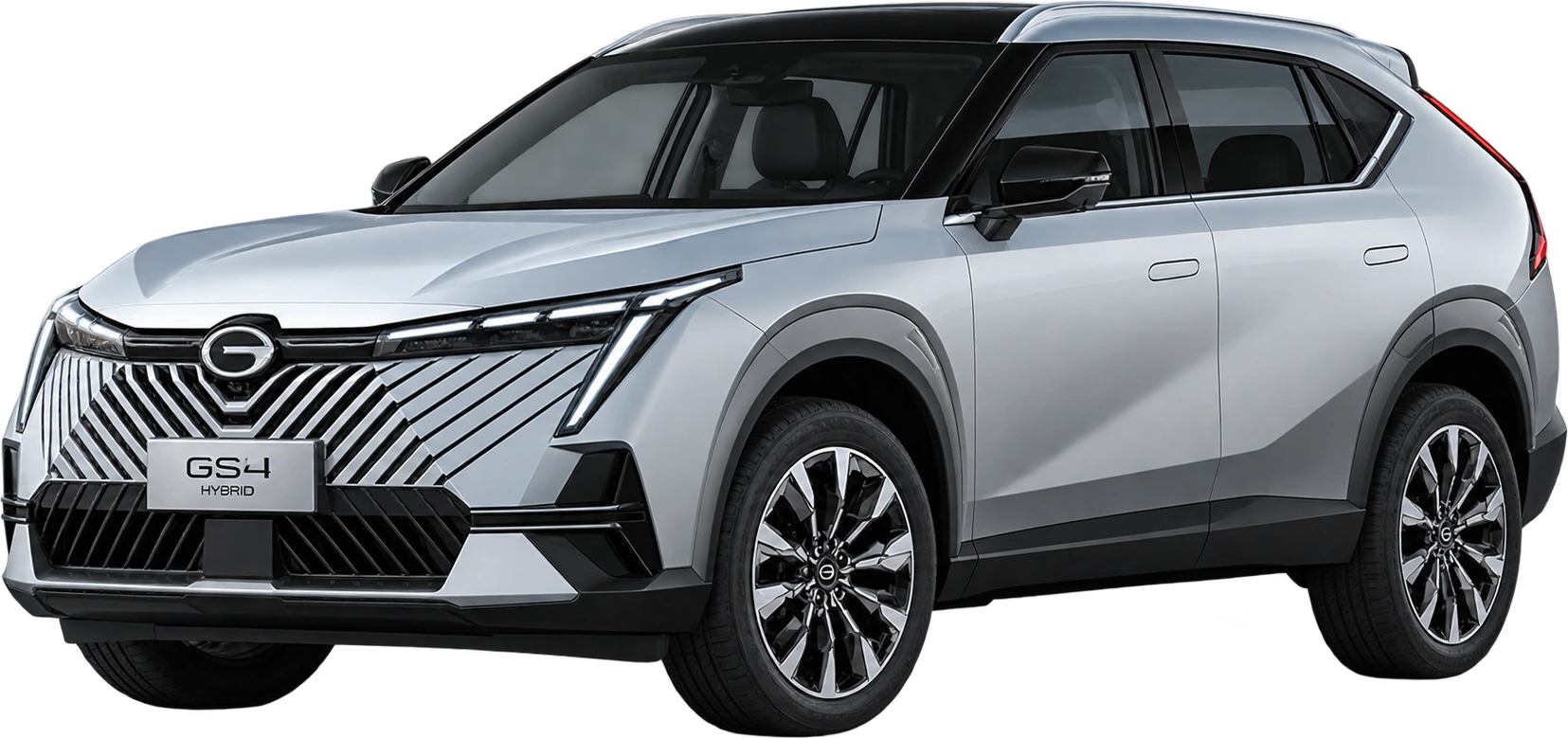 GAC GS4 Hybrid Elite prata, vista 3/4 dianteira